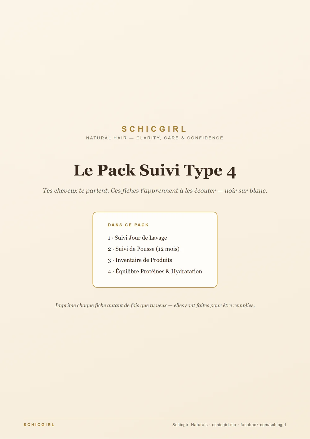 Schicgirl pack de suivi